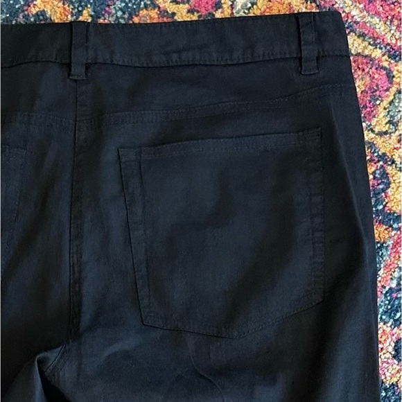 Theory | Women’s black linen blend pants, zipper/button front closure, size 10 - Picture 9 of 14